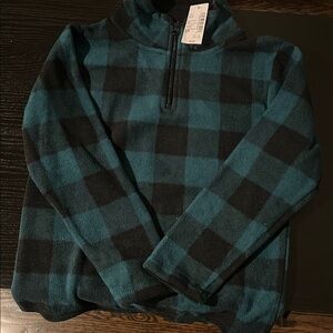Kids Black and Green Checkered Sweater